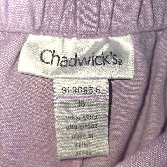 Chadwick's Linen Wide Leg Button Front Pants Size 16 - Picture 5 of 16